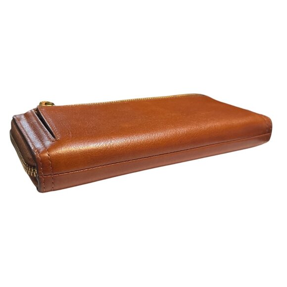 Fossil Logan RFID Zip Around Leather Wallet Brown - Picture 4 of 4